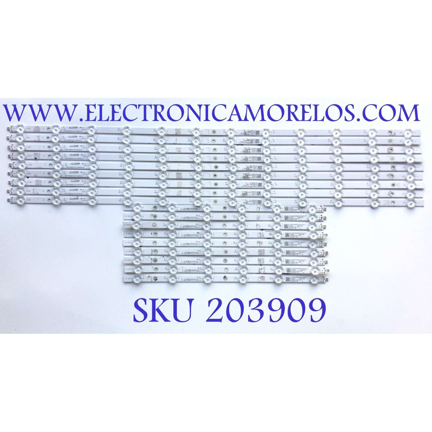 KIT DE LEDS PARA TV VIZIO ORIGINAL 18 PIEZAS / 210BZ06DRB339CR00X / 210BZ12DLB339CR00X / 58VB51-R / 58VB51-L / LB-GM3030-GJVIZIO589X18VB51-R-Y / LB-GM3030-GJVIZIO589X18VB51-L-Y / 50B4000NEY9N / 50B6000MEY9N / PANEL TPT580WR / CC580PV7D / MODELO M58Q7-J01